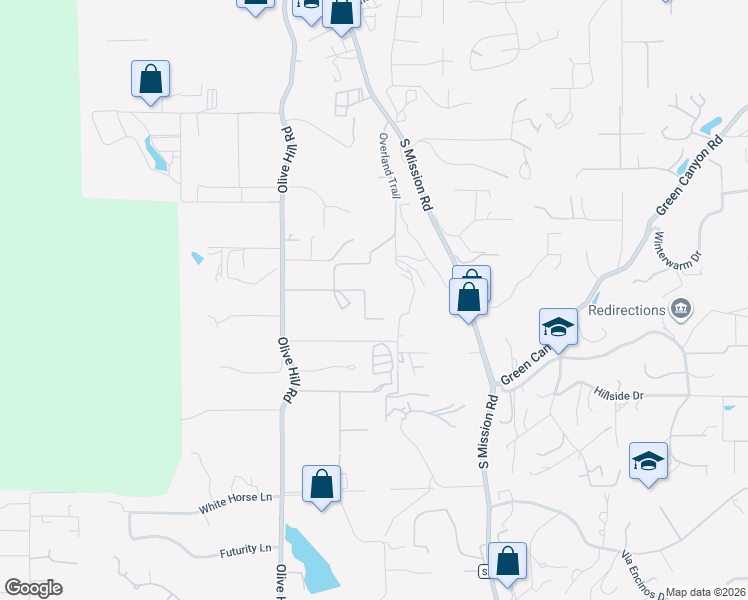 map of restaurants, bars, coffee shops, grocery stores, and more near 2449 Trails End in Fallbrook