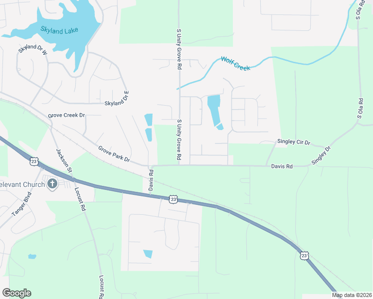 map of restaurants, bars, coffee shops, grocery stores, and more near 280 Villa Grande Drive in Locust Grove