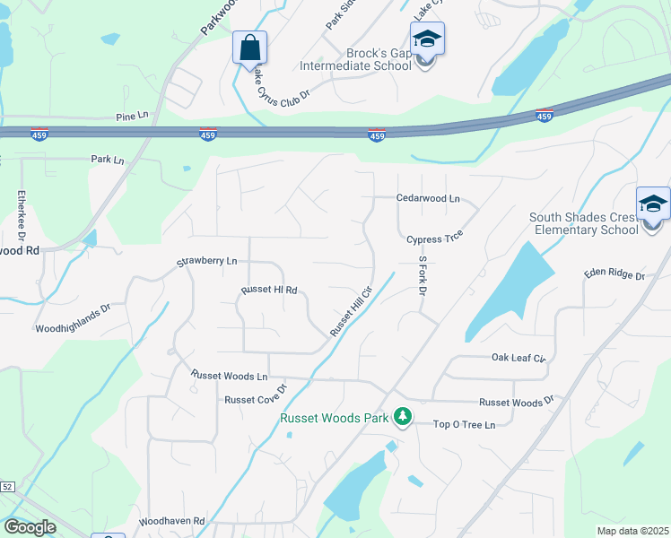 map of restaurants, bars, coffee shops, grocery stores, and more near 1516 Cypress Cove Circle in Hoover