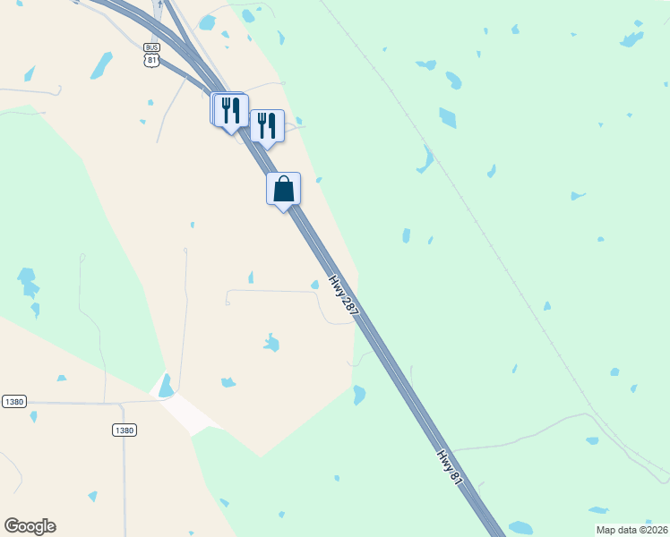 map of restaurants, bars, coffee shops, grocery stores, and more near 5610 U.S. 81 in Alvord