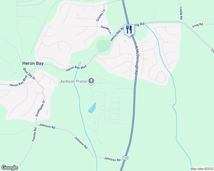 map of restaurants, bars, coffee shops, grocery stores, and more near 2724 Sandalwood Circle in Locust Grove