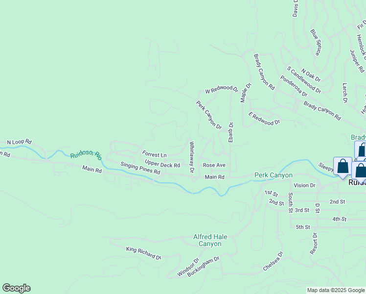 map of restaurants, bars, coffee shops, grocery stores, and more near 115 Forest Lane in Ruidoso