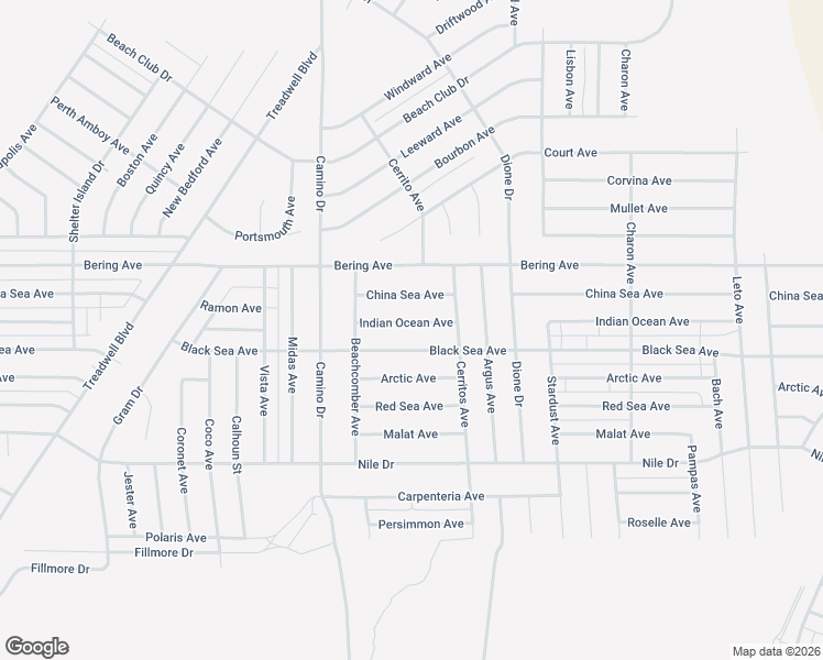 map of restaurants, bars, coffee shops, grocery stores, and more near 1353 Indian Ocean Avenue in Thermal