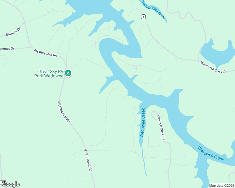 map of restaurants, bars, coffee shops, grocery stores, and more near 684 Brookwater Way in Wedowee