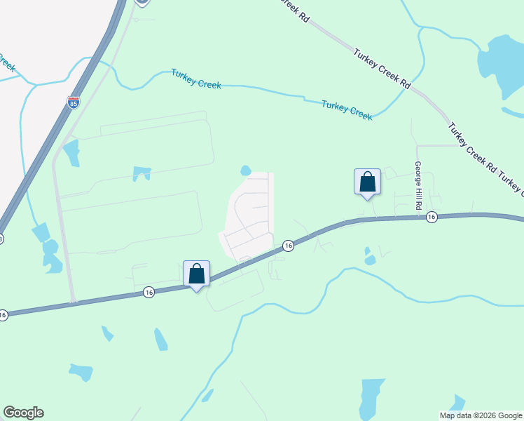map of restaurants, bars, coffee shops, grocery stores, and more near 69 Meadowview Street in Newnan