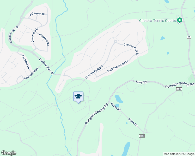 map of restaurants, bars, coffee shops, grocery stores, and more near 4135 Park Crossings Drive in Chelsea