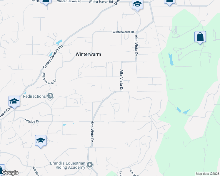 map of restaurants, bars, coffee shops, grocery stores, and more near 3127 Alta Vista Drive in Fallbrook