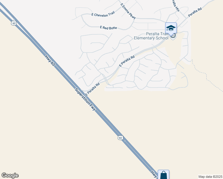 map of restaurants, bars, coffee shops, grocery stores, and more near 10181 East Trailhead Court in Gold Canyon