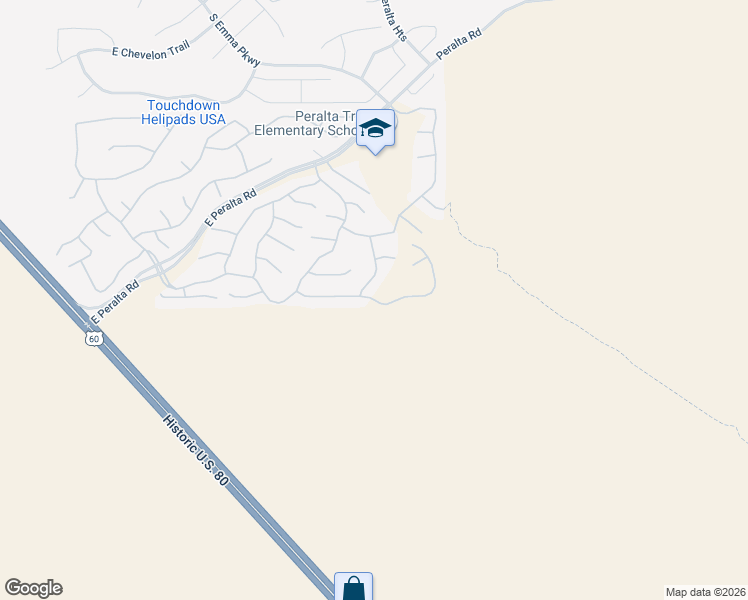 map of restaurants, bars, coffee shops, grocery stores, and more near 10965 East Peralta Canyon Drive in Apache Junction