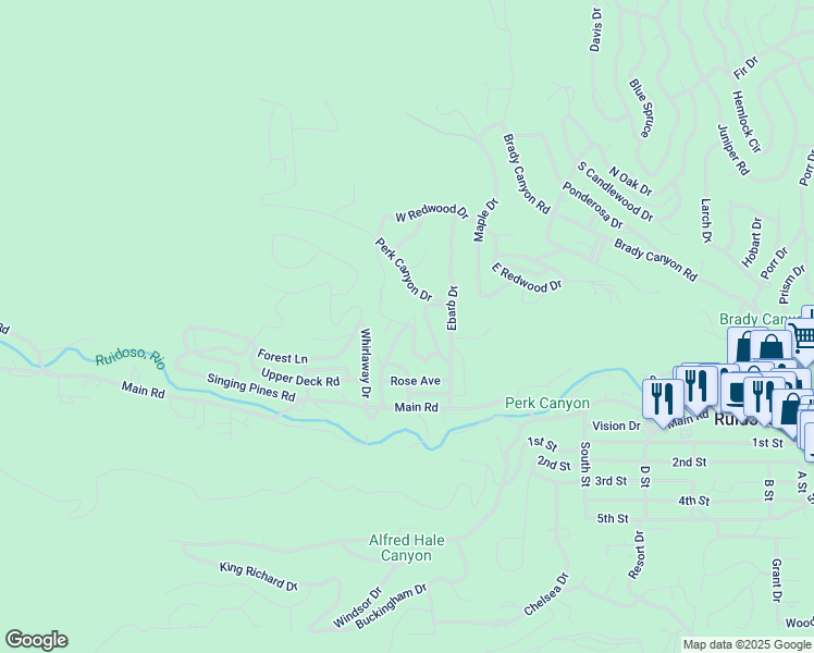 map of restaurants, bars, coffee shops, grocery stores, and more near 144 Mac Street in Ruidoso