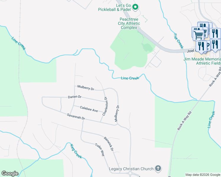 map of restaurants, bars, coffee shops, grocery stores, and more near 325 Mulberry Drive in Senoia
