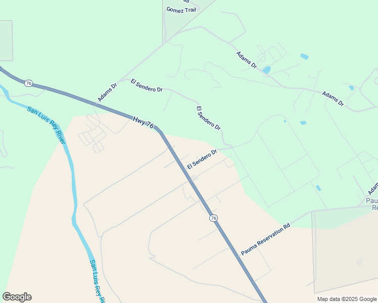 map of restaurants, bars, coffee shops, grocery stores, and more near 15024 California 76 in Pauma Valley