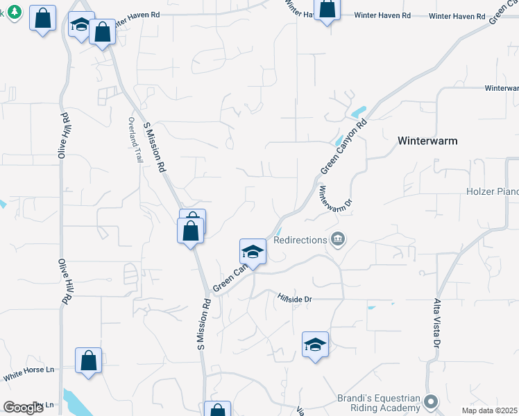 map of restaurants, bars, coffee shops, grocery stores, and more near 3044 Camino Cielo in Fallbrook