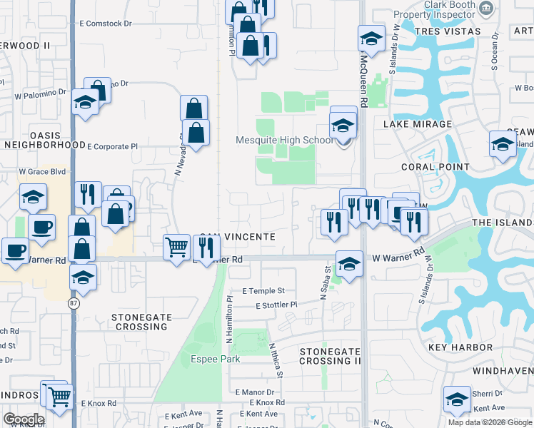 map of restaurants, bars, coffee shops, grocery stores, and more near 760 East Colt Road in Chandler