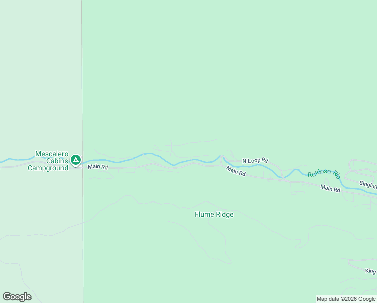 map of restaurants, bars, coffee shops, grocery stores, and more near 100 East Riverside Drive in Ruidoso