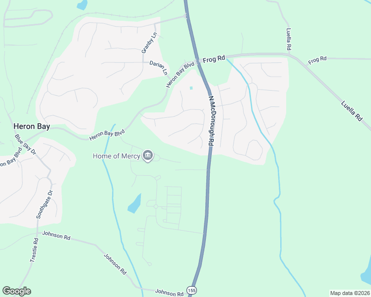 map of restaurants, bars, coffee shops, grocery stores, and more near 265 Lantana Drive in Locust Grove