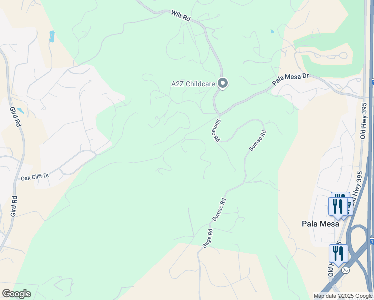 map of restaurants, bars, coffee shops, grocery stores, and more near 2707 Pala Mesa Court in Fallbrook