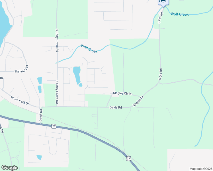 map of restaurants, bars, coffee shops, grocery stores, and more near 66 Singley Circle Drive in Locust Grove