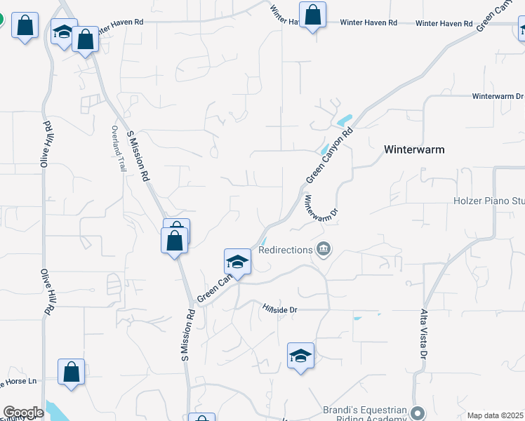 map of restaurants, bars, coffee shops, grocery stores, and more near 3048 Jason Road in Fallbrook