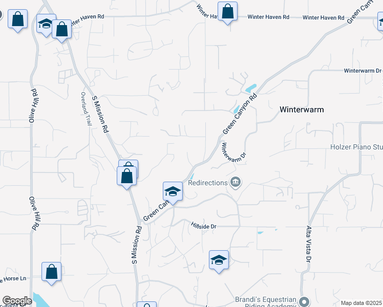 map of restaurants, bars, coffee shops, grocery stores, and more near 3048 Jason Road in Fallbrook