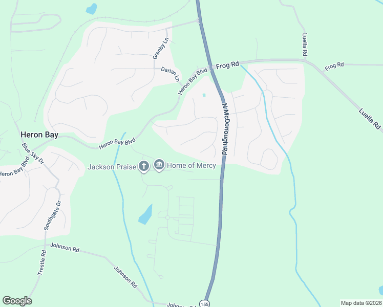 map of restaurants, bars, coffee shops, grocery stores, and more near 270 Lantana Dr in Locust Grove