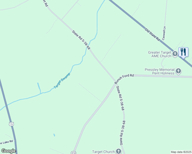 map of restaurants, bars, coffee shops, grocery stores, and more near 672 Target Road in Holly Hill
