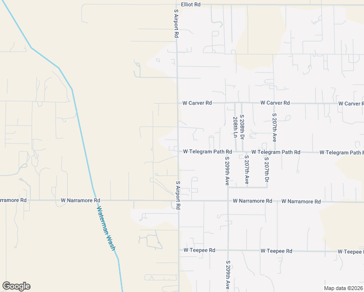 map of restaurants, bars, coffee shops, grocery stores, and more near 11921 South Airport Road in Buckeye