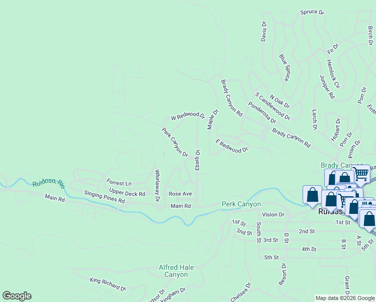 map of restaurants, bars, coffee shops, grocery stores, and more near 226-228 Ebarb Drive in Ruidoso