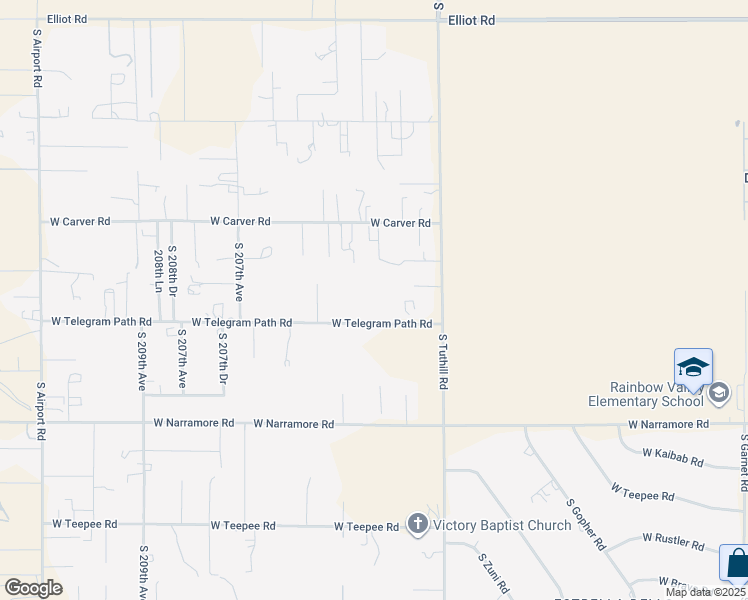 map of restaurants, bars, coffee shops, grocery stores, and more near 20428 West Telegram Path Road in Buckeye