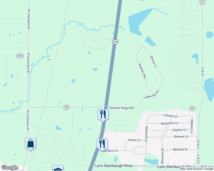 map of restaurants, bars, coffee shops, grocery stores, and more near 1414 Texas 289 in Celina