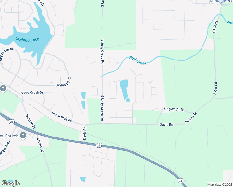 map of restaurants, bars, coffee shops, grocery stores, and more near 142 Hacienda Avenue in Locust Grove