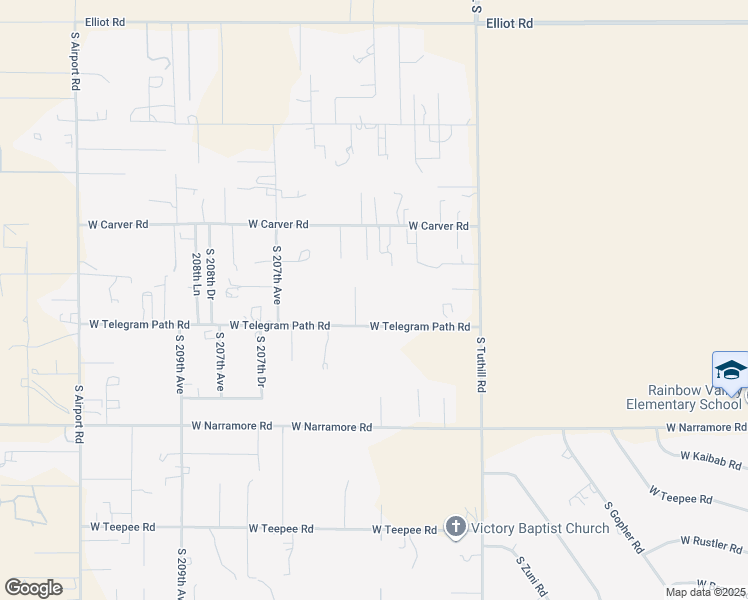 map of restaurants, bars, coffee shops, grocery stores, and more near 20428 West Telegram Path Road in Buckeye