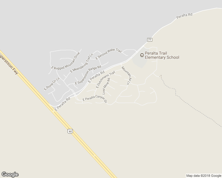 map of restaurants, bars, coffee shops, grocery stores, and more near 10575 East Hillside Mine Court in Gold Canyon