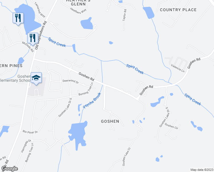 map of restaurants, bars, coffee shops, grocery stores, and more near 1671 Goshen Road in Augusta