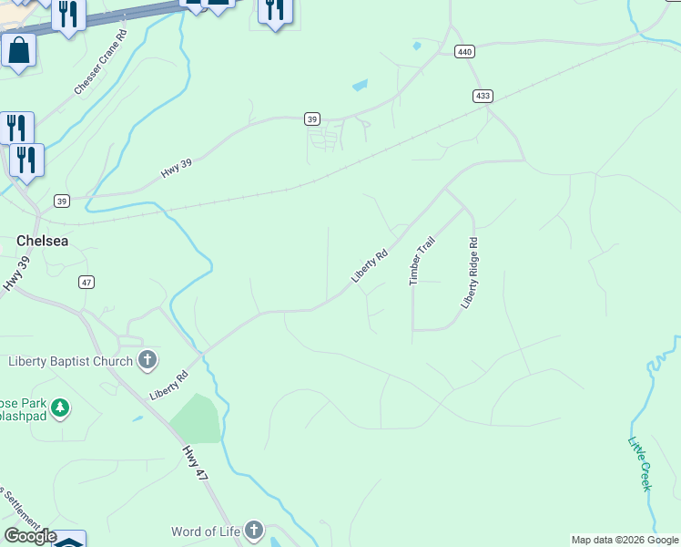 map of restaurants, bars, coffee shops, grocery stores, and more near 22 Forest Ridge Circle in Chelsea