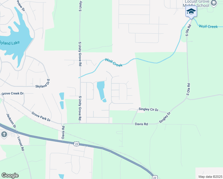 map of restaurants, bars, coffee shops, grocery stores, and more near 1125 Bolinas Court in Locust Grove