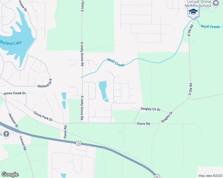map of restaurants, bars, coffee shops, grocery stores, and more near 1125 Bolinas Court in Locust Grove