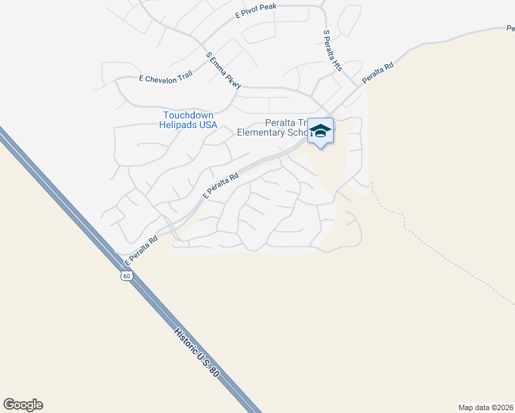map of restaurants, bars, coffee shops, grocery stores, and more near 10596 Hillside Mine Court in Gold Canyon