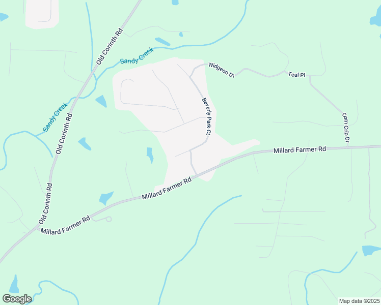 map of restaurants, bars, coffee shops, grocery stores, and more near 45 Beverly Park Drive in Newnan
