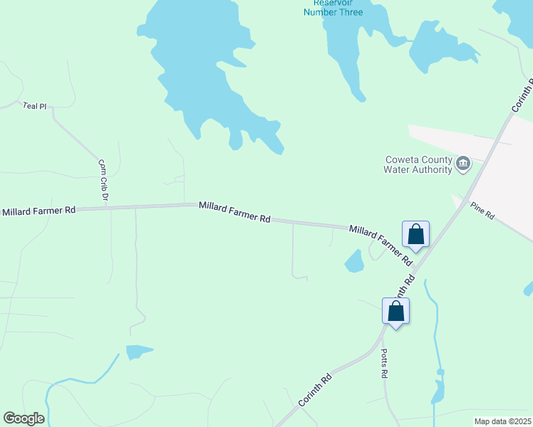 map of restaurants, bars, coffee shops, grocery stores, and more near 1718 Millard Farmer Road in Newnan