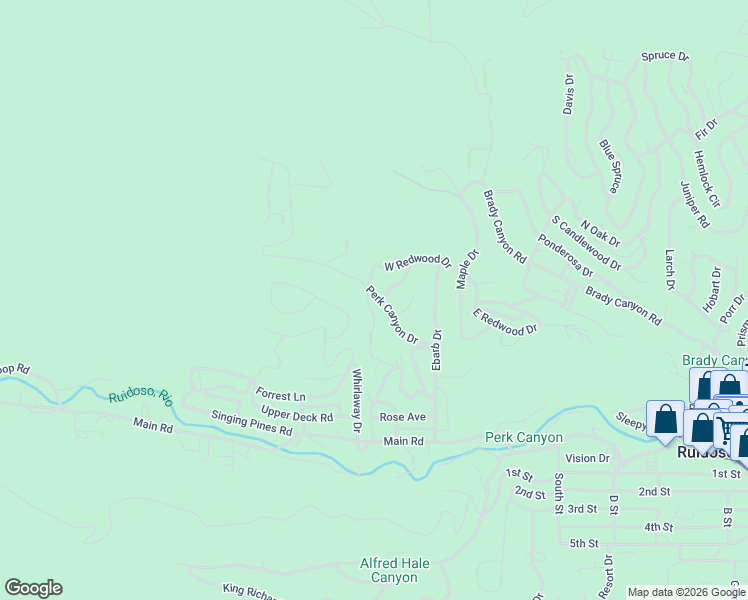 map of restaurants, bars, coffee shops, grocery stores, and more near 100 West Redwood Street in Ruidoso