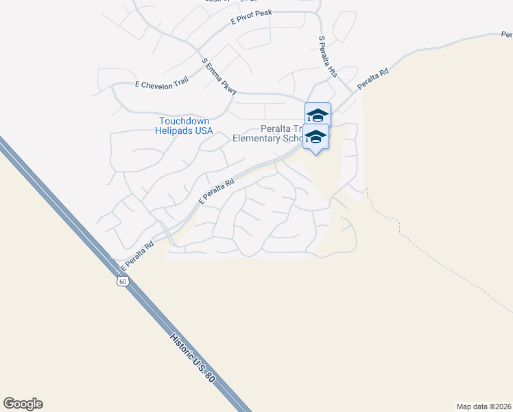 map of restaurants, bars, coffee shops, grocery stores, and more near 10596 Hillside Mine Court in Gold Canyon