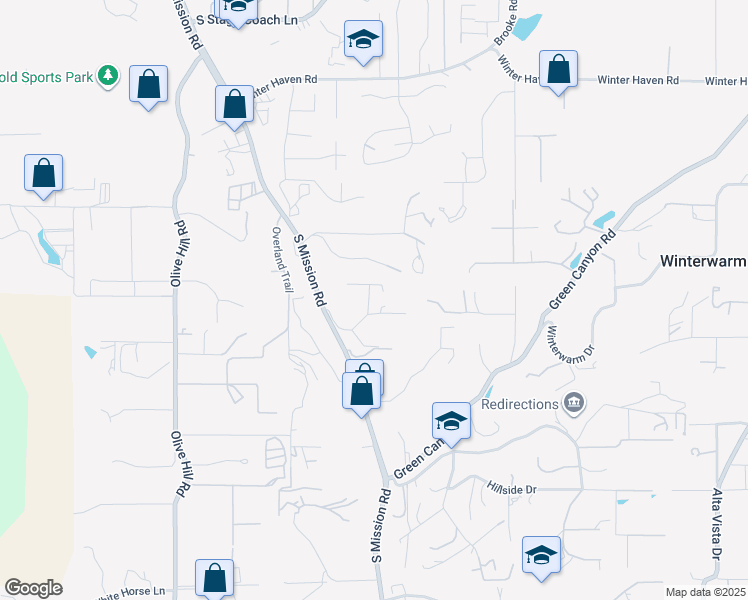 map of restaurants, bars, coffee shops, grocery stores, and more near 1106 Big Oak Ranch Road in Fallbrook
