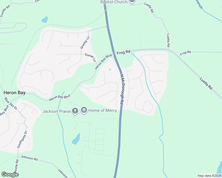 map of restaurants, bars, coffee shops, grocery stores, and more near 517 Vickers Lane in Locust Grove