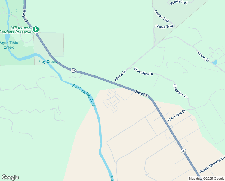 map of restaurants, bars, coffee shops, grocery stores, and more near 14715 California 76 in Pauma Valley