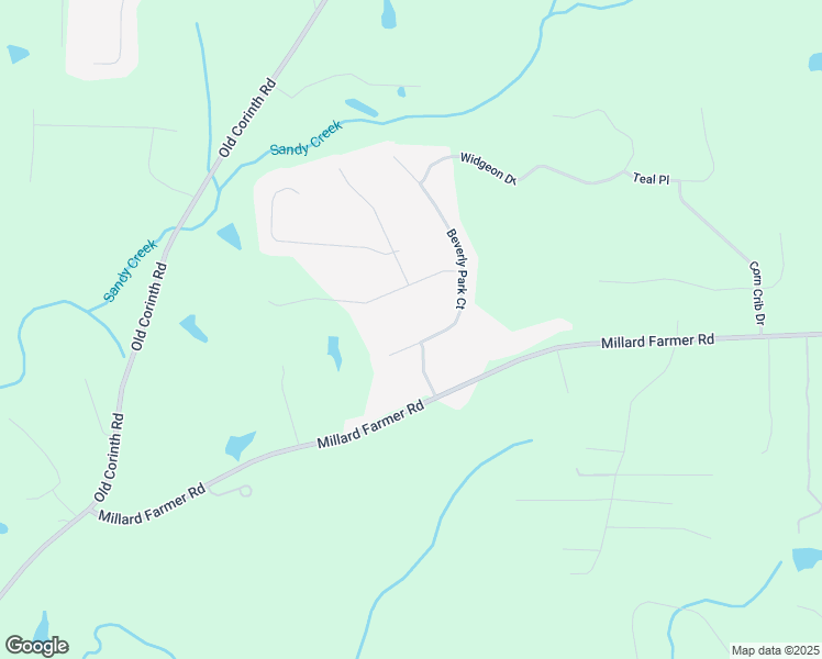 map of restaurants, bars, coffee shops, grocery stores, and more near 45 Beverly Park Drive in Newnan