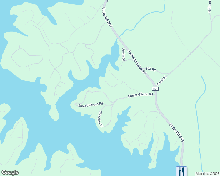 map of restaurants, bars, coffee shops, grocery stores, and more near 214 Lulu's Alley in Monticello