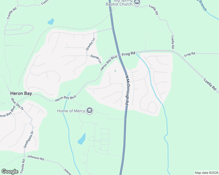 map of restaurants, bars, coffee shops, grocery stores, and more near 160 Lantana Drive in Locust Grove