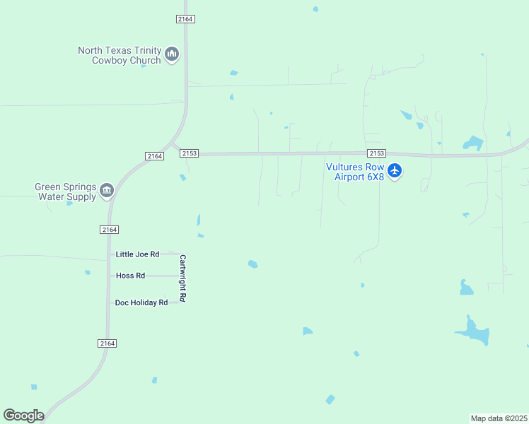 map of restaurants, bars, coffee shops, grocery stores, and more near 12097 FM 2153 in Sanger