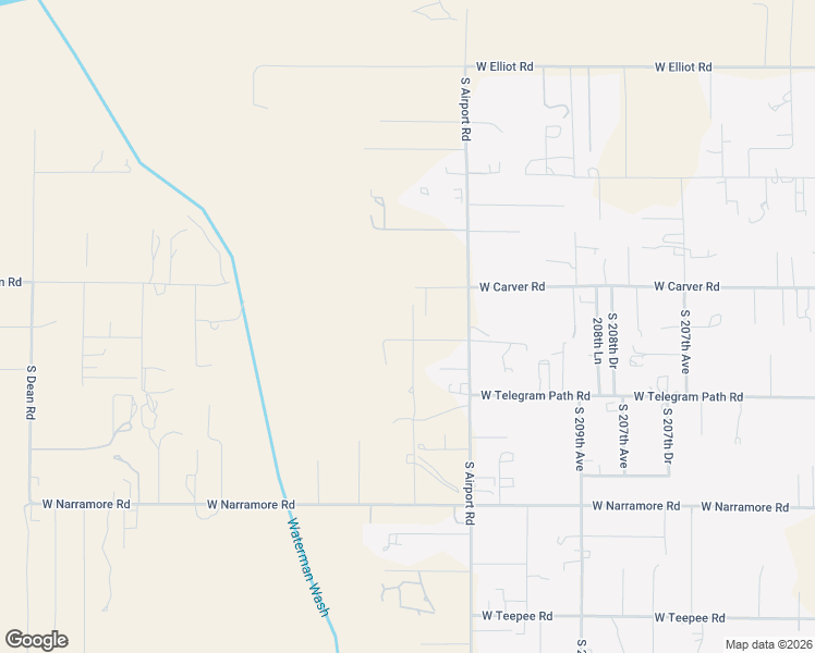map of restaurants, bars, coffee shops, grocery stores, and more near 11616 South Airport Road in Buckeye